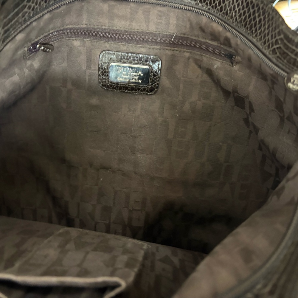 Elegant Furla Chocolate Brown Python Leather Tote… - image 7